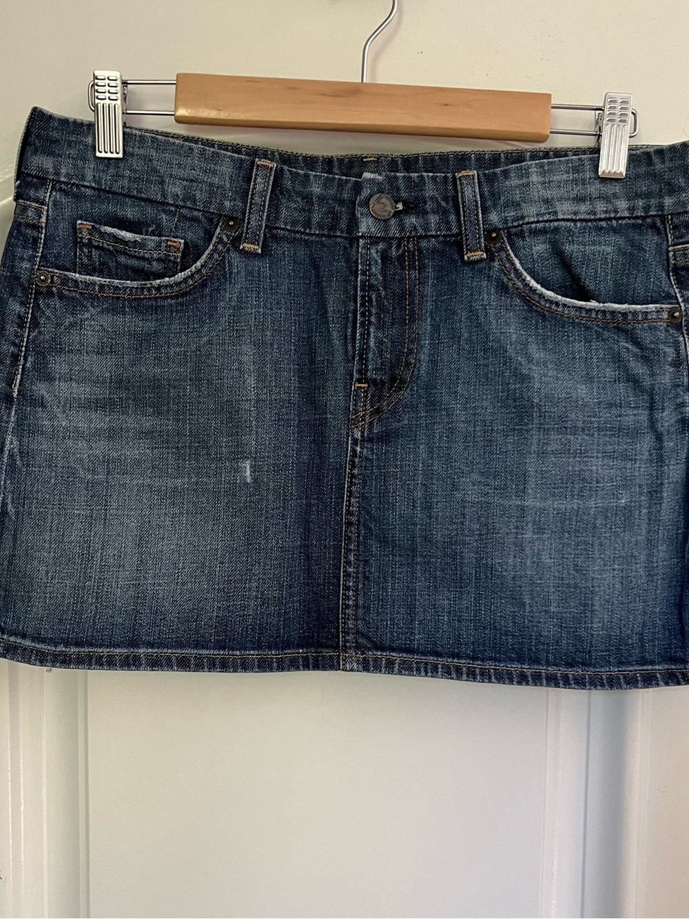 Citizens Of Humanity Faded Indigo Denim Mini Skirt